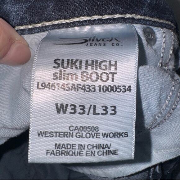 Women’s Silver Suki High Slim Boot Cut Denim Jeans W33/L33 - Picture 4 of 5